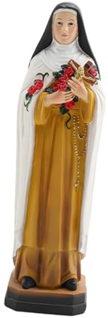 OUNONA Statua Suora con Bouquet in Resina Decorazione Religiosa da e Ufficio Spirituale