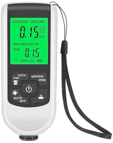 Jauge d'épaisseur, Jauge d'épaisseur de film automobile, testeur d'épaisseur de peinture automobile, 0-2000 µm, testeur d'épaisseur de revêtement Fe NFE(blanc)