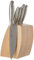 Lion Sabatier Bloc hêtre Nancy et 5 Couteaux Fuso, Acier Inoxydable, Multicolore, 30 x 30 x 30 cm