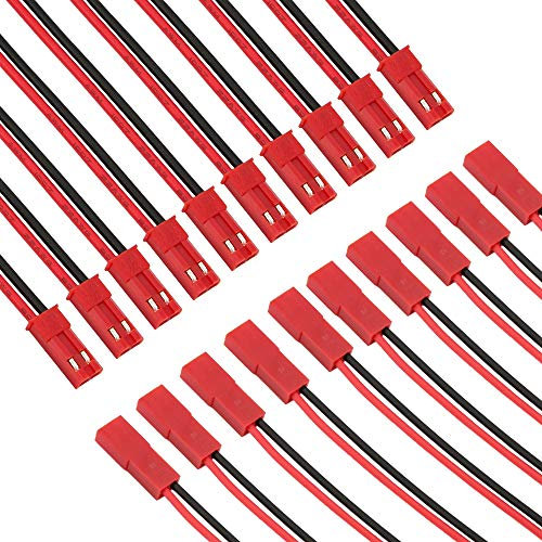 SENZEAL 10Paar JST Steckverbinder 2 Pin Männlich Weiblich Steckverbinder Kabel für RC BEC Lipo Akku