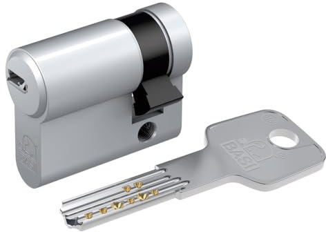 BASI | BM Schließzylinder | gleichschließend und frei kombinierbar | Viele Längen verfügbar | Wendeschlüssel | Profilzylinder für Haus und Wohnung | Halbzylinder A:10 mm B:60 mm