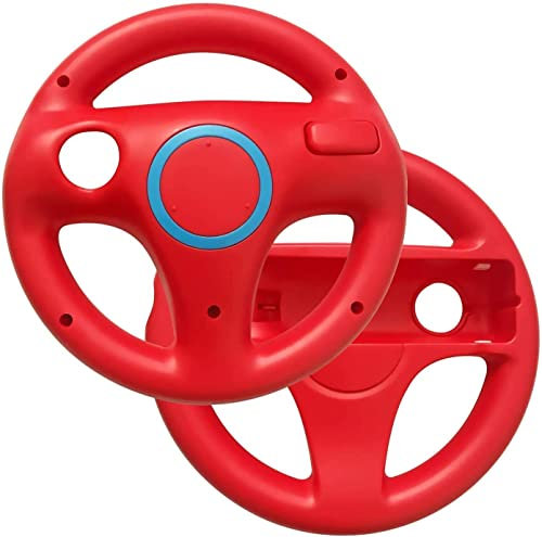 AMEEGO GN-006 - Soporte para volante de Mario Kart Racing Game para mando de juegos Wii (2 unidades), color rojo