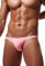 Newsywell Hommes Ice Silk Soie Glacée Triangle Micro Bikinis Bulge Pouch Low Rise Soft Slip Briefs Underwear sous-Vêtements Rouge XX-Large