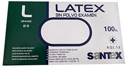 ST Guantes de Látex (tamanho L). Sin Polvo. 100 unidades