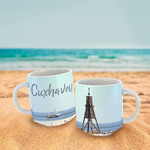 Cuxhaven Tasse mit Motiv Kutter Kugelbake Motivtasse, Teetasse, Kaffeebecher, Kaffeetasse