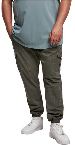 Urban Classics Herren AOP Glencheck Cargo Jog Pants Darkgrey, 5XL