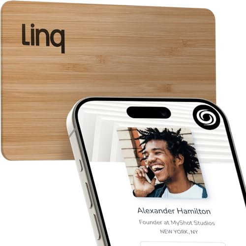 Linq Digitale Visitenkarte, NFC, Kontakt- und Netzwerkkarte (Bambus)