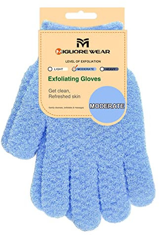 Migliore Wear Guanto Esfoliante Corpo - Guanto Scrub Corpo Rimozione Pelle Morta, Guanti Doccia Esfolianti per Spa/Massaggi(Anello Appendiagenti)