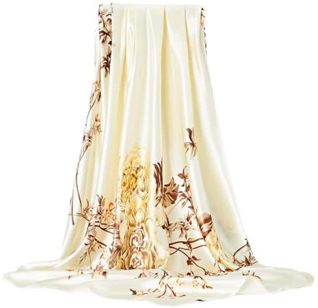 FAIRYGATE Schaltuch Seidenschal Damen Seidentuch 90 x 90 cm Halstuch Bandana Seidenschal 35.4 inch Seidentuch Haare 75010