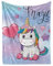 FEELJAM Einhorn Decke kuscheldecke pinkes, Flannel Fleece Blanket für Mädchen, Kinder kuscheldecke, Sofadecke, Wohndecke, mikrofaser Couchdecke (Mehrfarbig, 150 * 200)