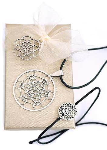 SIMBOLIKS Pendentif Métatron, Médaille de Protection Kabbale, Collier Géométrie Sacrée, Amulette Ange Métatron, Talisman Yahweh Judaïsme, Bijou Ésotérique