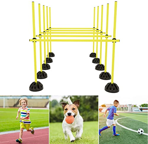 AufuN Agility Sprungstangen-Set, Trainingsstangen für konditionelles, Koordinationshürden für Sprungkraft, Dribbling und Beweglichkeit