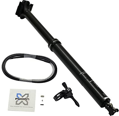X Fusion Manic Integra Remote Dropper Sattelstütze 30,9 x 437,5 mm, 150 mm Reise, Schwarz, Mountainbike