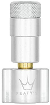 Peaty's CO2 Tyre Inflator Head Only - Unique Compact Straight Line Design for Maximum Airflow & Rapid Inflation, Presta Valve Compatible Bike Tire Pump for Mountain, Road & Gravel Bikes - Silver