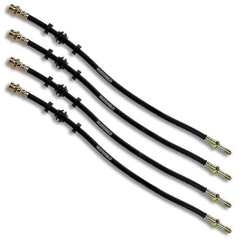 ATEC Germany 4x Bremsschlauch vorne Länge 435mm & hinten Länge 185mm Kompatibel mit SEAT CORDOBA (6K1, 6K2,6K5), IBIZA (6K1),VW GOLF 4 Cabrio(1E7), GOLF 3 (1E7)(1H1)(1H5), VENTO (1H2), CORRADO (53I)