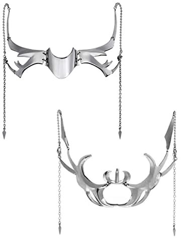 Scnvsi Cyber-Punk-Maske, Unisex-Kostümmaske, Metall, modisch, Punk, Silber, Feiertage, individuelles Schmuckzubehör für Männer, Frauen, Erwachsene