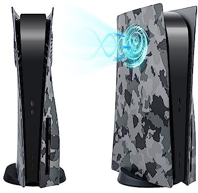 Mcbazel PS5 Faceplate Disc Edition with Cooling Vents,Replacement Face Plate Side Plates for PS5 Disc Edition,PS5 Cover Plates-Camouflage(Not for PS5 Slim/PS5 Pro)