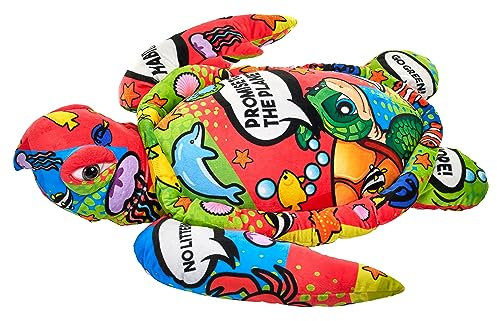 Wild Republic Message from The Planet Jumbo Meeresschildkröte, Stofftier, 76 cm, Plüschtier, Füllung aus gesponnenen recycelten Wasserflaschen
