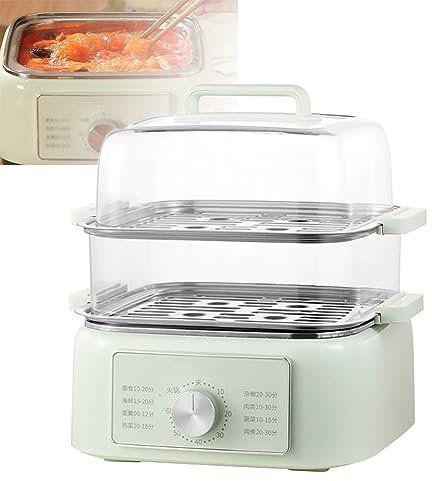 Vaporizador eléctrico de verduras, vaporizador eléctrico multifuncional, caja de vapor multicapa de capacidad doméstica, máquina de desayuno vapor, carcasa de acero inoxidable, para cocinar al vapor