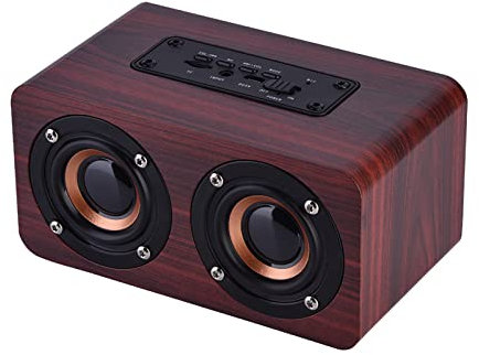 Akozon Kabelloser -4.2-Lautsprecher, Tragbare Stereo-Kombinationslautsprecher aus Holz mit 2 Trichtern aus Rotem Holz, Wiederaufladbar, Multimedia-Musikunterstützung,