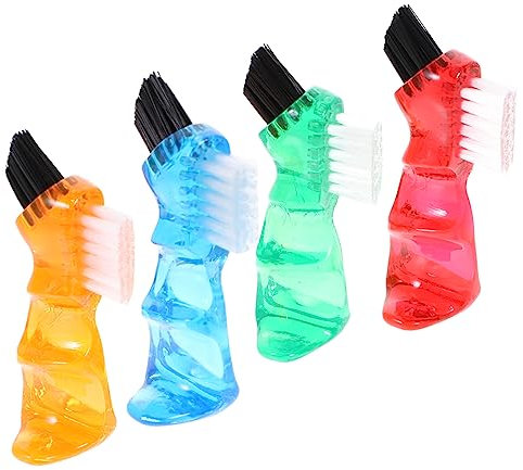 ULTECHNOVO 4 Stück Zahnbürste, Zahnpflege, tragbar, Zahnbürste, Zahnpflege, Mini-Bürsten für Mundpflege, Doppelkopf, Kunststoff, multifunktionales Zubehör