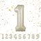 Ballons Chiffre de 1 Ans - 101 CM Beige Ballon Helium pour Décoration d'Anniversaire