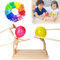 GUBOOM Balloon Bamboo Man Battle mit 100 Ballnoons, Verdicken Handmade Wooden Fencing Puppets, 2024 New Ballon Bambus Mann Schlacht, Holz Bots Kampfspiel für Party, Familienspiele, Desktop-Kampfspiel
