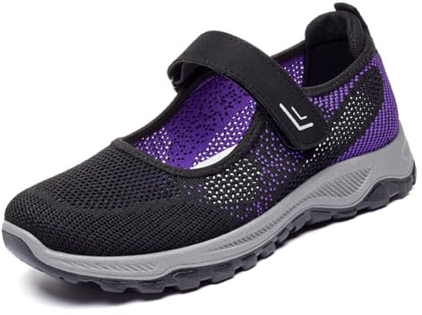 WDRHC Donna Scarpe da Ginnastica Sportive Sneakers Dimensione Running Comodo Fondo Piatto Basket Sport Outdoor Fitness Mesh Scarpe da Corsa Scarpe da Barca Mesh Scarpe da Camminata Purple 36-41EU