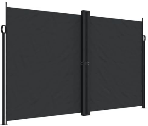 Willood Seitenmarkise Ausziehbar Schwarz 200x600 cm