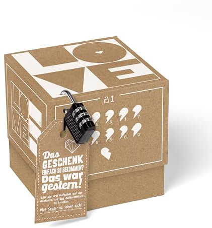 SURPRISA Geschenkbox, Rätselbox Geldgeschenke Verpackung, Gutscheine zum Hochzeit, Valentinstag, Hochzeitstag, Herzrätsel