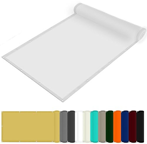 Brise Vue Balcon pour Pergola Jardin 280 x 360 cm Tissu Polyester UV Protection avec Oeillets Toiles D'Ombrages pour Terrasse Extérieure Et Pelouse, Blanc