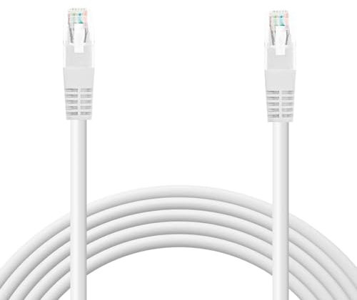 OcioDual Cavo Ethernet Cat.6 di 3m Cavo di Rete UTP AWG24 Bianco 1 Gbps 250 MHz con Connettore RJ45, Compatibile con PC PS5 PS4 XBOX X/S TV BOX ROUTER NAS Server Cat.5 e Cat.5e