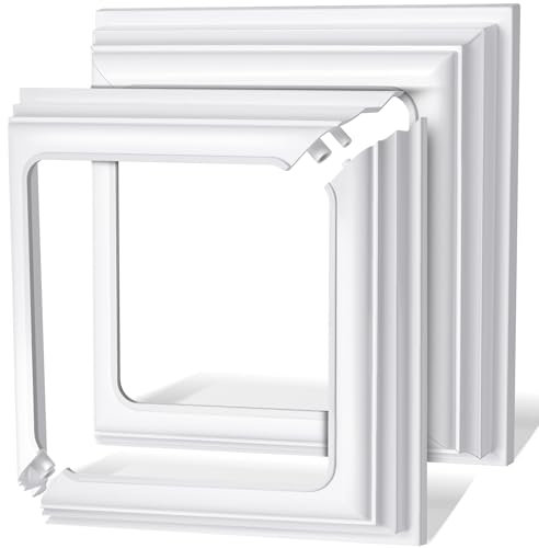 Thyle 12,7 x 12,7 cm Vinyl-Pfostenschürze, Stützenabdeckung für Veranda, Deck, Pfostensockel, Vinyl-Pfostenhülse, weiße Pfostenverkleidung für Holz, Vinylpfosten, Hand- und Treppengeländer (2 Stück)