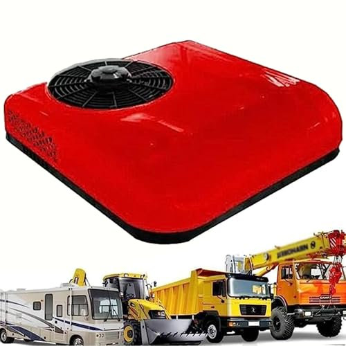 DDZJTPP Aire Acondicionado De La Techo De Camiones,Aire Acondicionado Superior para Vehículo,Aire Acondicionado Inteligente De Enfriamiento Todo En Uno,Adecuado para Excavador,RV Boat,Red-24V