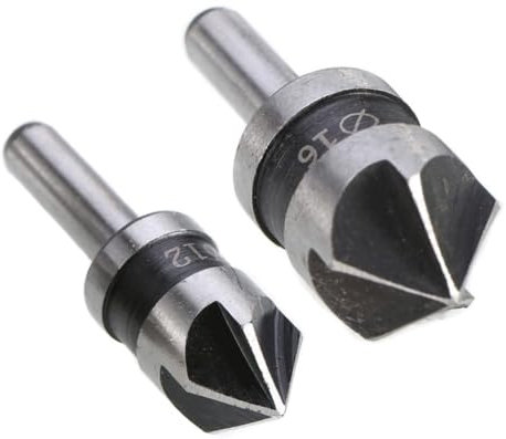 LNYMZD 2Pcs Silver Countersink Bits for Metal | HSS Countersink Drill Bit Set - 1/2in, 5/8in, 82 Degrees Mill Cutter Bit