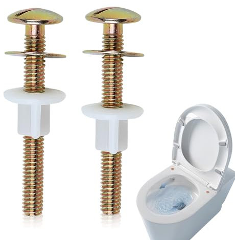 Universal Carbon Steel Toilet Seat Fittings - Heavy Duty Toilet Seat Hinge Bolts with Plastic Nuts