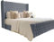 YB INTERIORS LTD Sleigh Bed Frame Upholstered Bed Frame With 125cm High Floor Standing Headboard Bed Frame Without Storage (Grey, 6FT Super King Size)