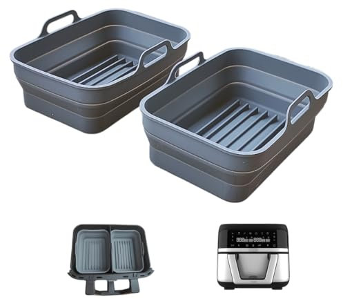 Moljaus Stampi in Silicone Pieghevoli per friggitrice ad Aria 4,5L Accessori Doppi per friggitrice ad Aria Compatibile con friggitrice ad Aria Cecotec e Altro Accessori per friggitrice ad Aria sicuri