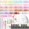 PEACECOLOR 57PCS Gel Nail Polish Set: 35+5 Colours Gel Nail Polish with Lamp, Pink Red Nude Nail Kit, Glossy Matte Glitter Top Coat, Salon Full Set for Women Gifts