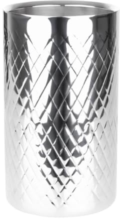 Olympia Geo Double Wall Stainless Steel Wine Cooler | Maintains beverage temperature at the ideal chilled level for hours, serving drinks in style at any professional bar setup.