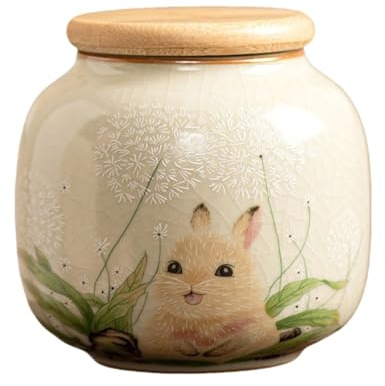 Fire Kirin Keramik-Teedose 9 Unzen mit luftdichtem Deckel, niedliches Tier-Design, Aufbewahrungsbehälter für losen Tee, Kaffee, Zucker, Kekse, dekorativer Organizer