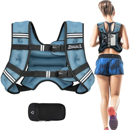 BAGAIL Weighted Vest for Strength Training, Bust Size Adjustable, Convenient Pocket, Iron Sand Weighted Vests, Ideal for Gym Workouts, Yoga Training and Aerobic Exercises