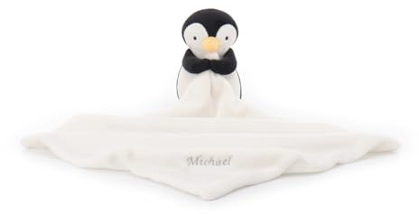 Apricot Lamb personalisierte Pinguin Schmusetuch Schnuffeltuch 33cm