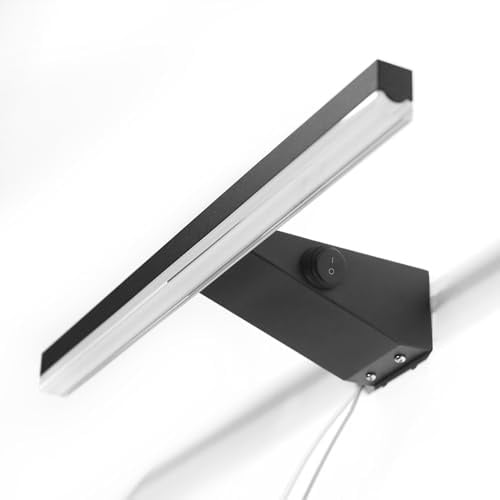 DILUMEN Spiegelleuchte Bad mit Schalter,40cm 10W 1000lm Wandleuchte 4000K | IP44 Wasserdicht Badleuchte,230V Wandleuchte Badezimmer, Perfekt für Badspiegel, Spiegelschrank,Rasieren & Make-up,Schwarz