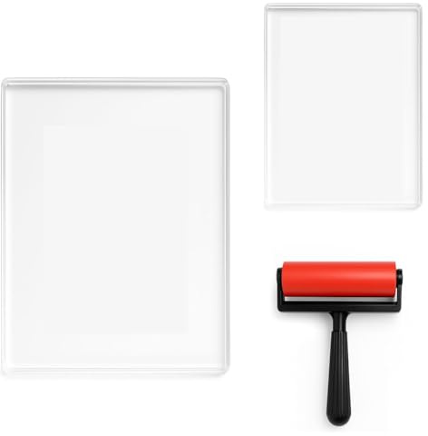 Nihcora 5 x 7 and 8 x 10inch Gel Plate Gel Printing Plate with Rubber, Suitable for Card Making, Arts