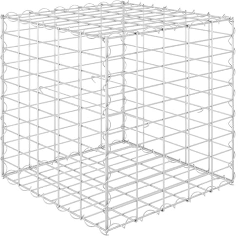Mhdvray Gabionen-Hochbeet 50x50x50 cm, robuster Steinkorb Pflanzkübel aus wetterfestem Stahldraht, Stabiler Blumenkübel für Garten und Terrasse, Maschenweite 10x5 cm