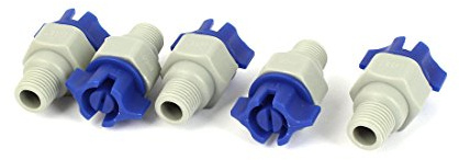 Sourcingmap 1/4 BSPT Thread Garden Plastic Spray Sprayer Flat Jet Nozzle Gray Blue 5 Pcs
