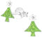 Bungsa Kinder-Ohrstecker Weihnachtsbaum mit Kristallen besetzt aus .925 Sterling Silber