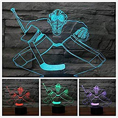 Jinson well 3D eishockey spieler Nachtlicht Lampe optische Nacht licht Illusion 7 Farbwechsel Touch Switch Tisch Schreibtisch Dekoration Lampen perfekte mit Acryl Flat USB Spielzeug