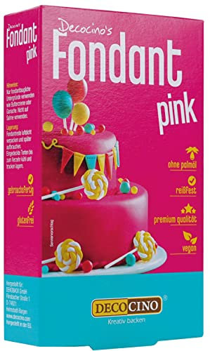 DECOCINO Fondant Pink – 250 g – ideal zum Verzieren von Kuchen, Torten, Cupcakes – Palmölfrei & Laktosefrei